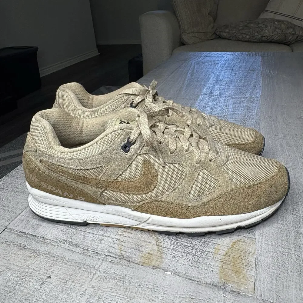 Nike Air Span 2 SE SP19 Mens Sz 12 Parachute Beige Black BQ6052 200